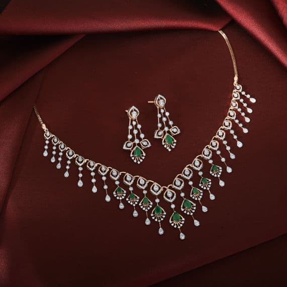 Emerald Cascade Necklace Set