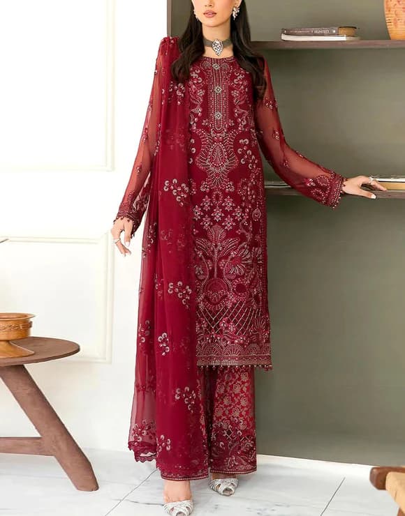 Heavy Embroidered Fancy Chiffon Party Wear